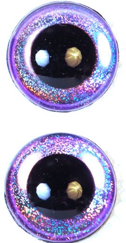 Glitzeraugen violett leuchtend 12 mm 1 Paar