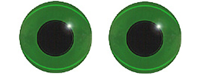 Glass Eyes green 14 mm 1 Pair