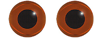 Glass Eyes Brown Topaz 2 mm 1 Pair