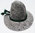 Felt hat grey with border 220 mm